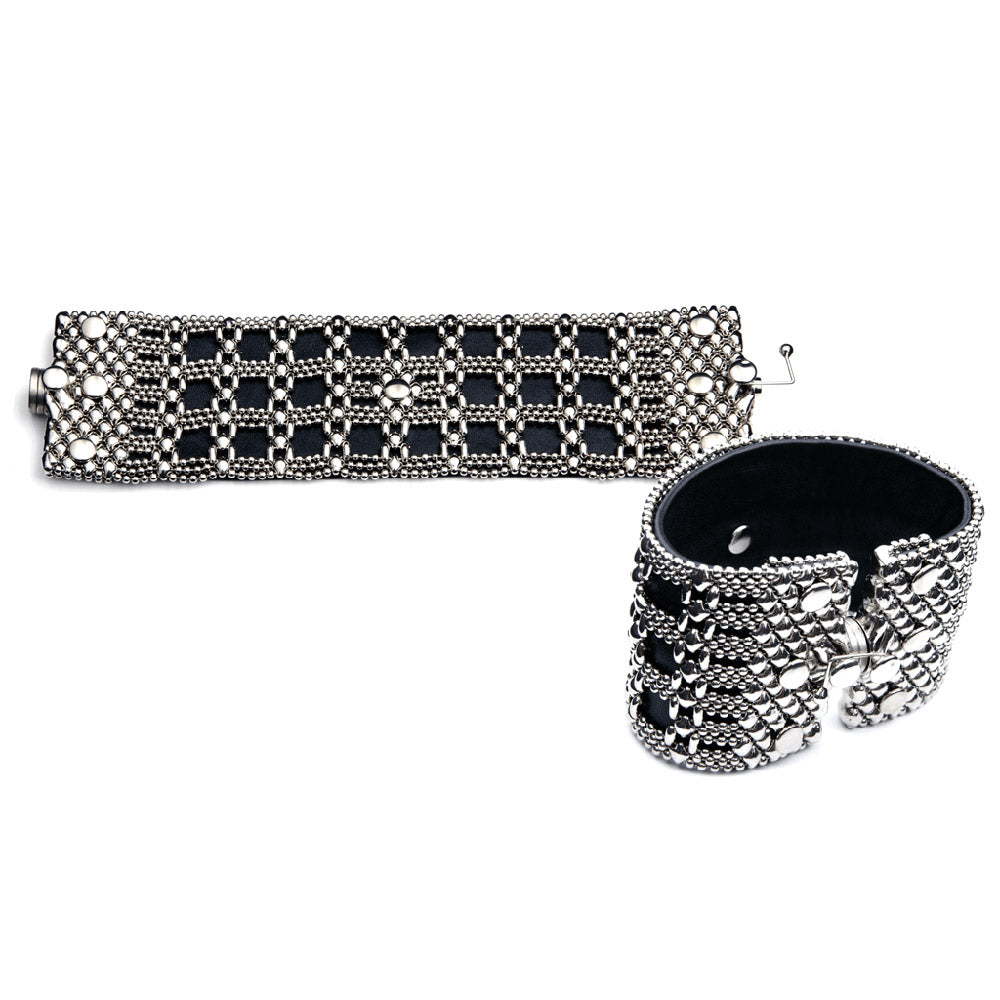 SG Liquid Metal LTBT1 (Chrome Finish & Leather) Bracelet by Sergio Gutierrez