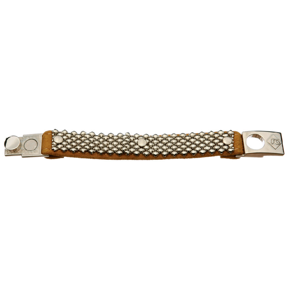SG Liquid Metal LTBT12 (Chrome Finish & Leather) Bracelet by Sergio Gutierrez