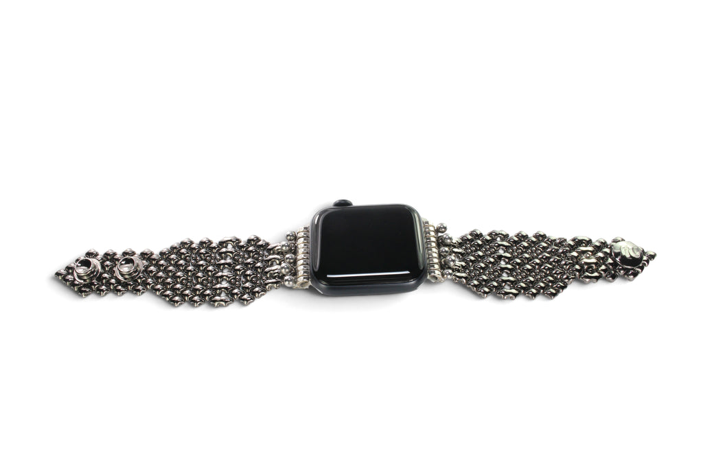 APPLE-1B-BLK (Black Chrome Finish) SG Liquid Metal Watch Band – Compatible with Apple Watch®