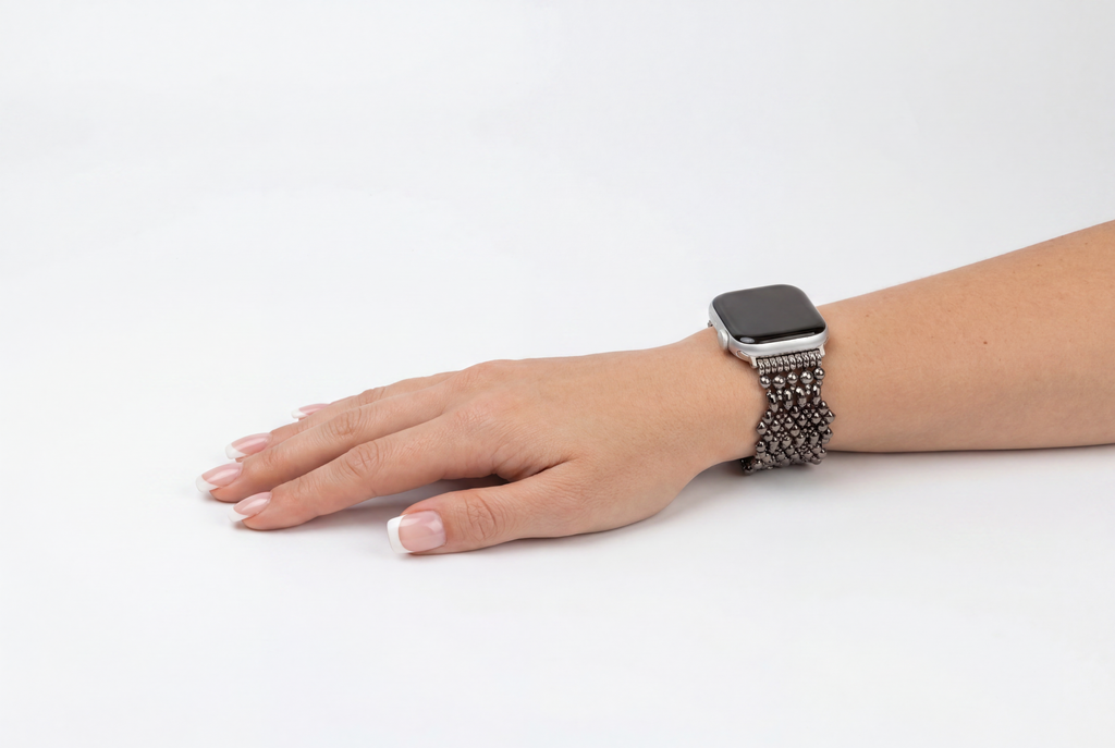 APPLE-1B-BLK (Black Chrome Finish) SG Liquid Metal Watch Band – Compatible with Apple Watch®