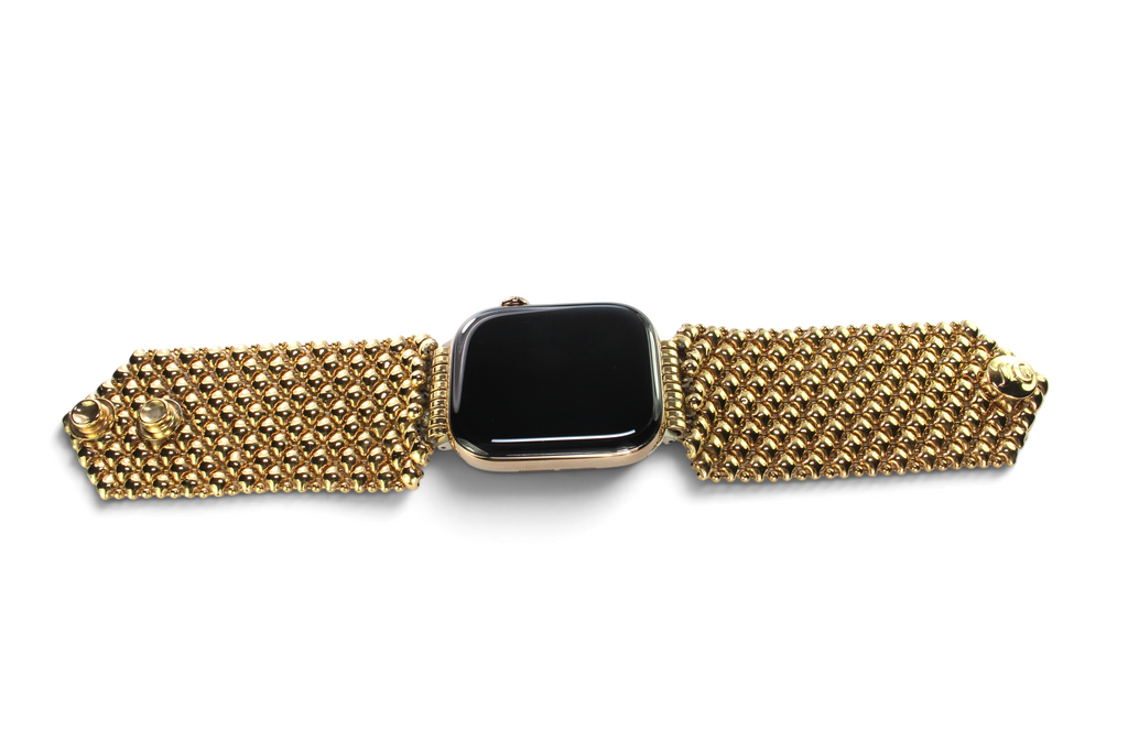 APPLE-WB8-AG Antique Gold Finish Watch Band Compatible with Apple Watch® by Sergio Gutierrez