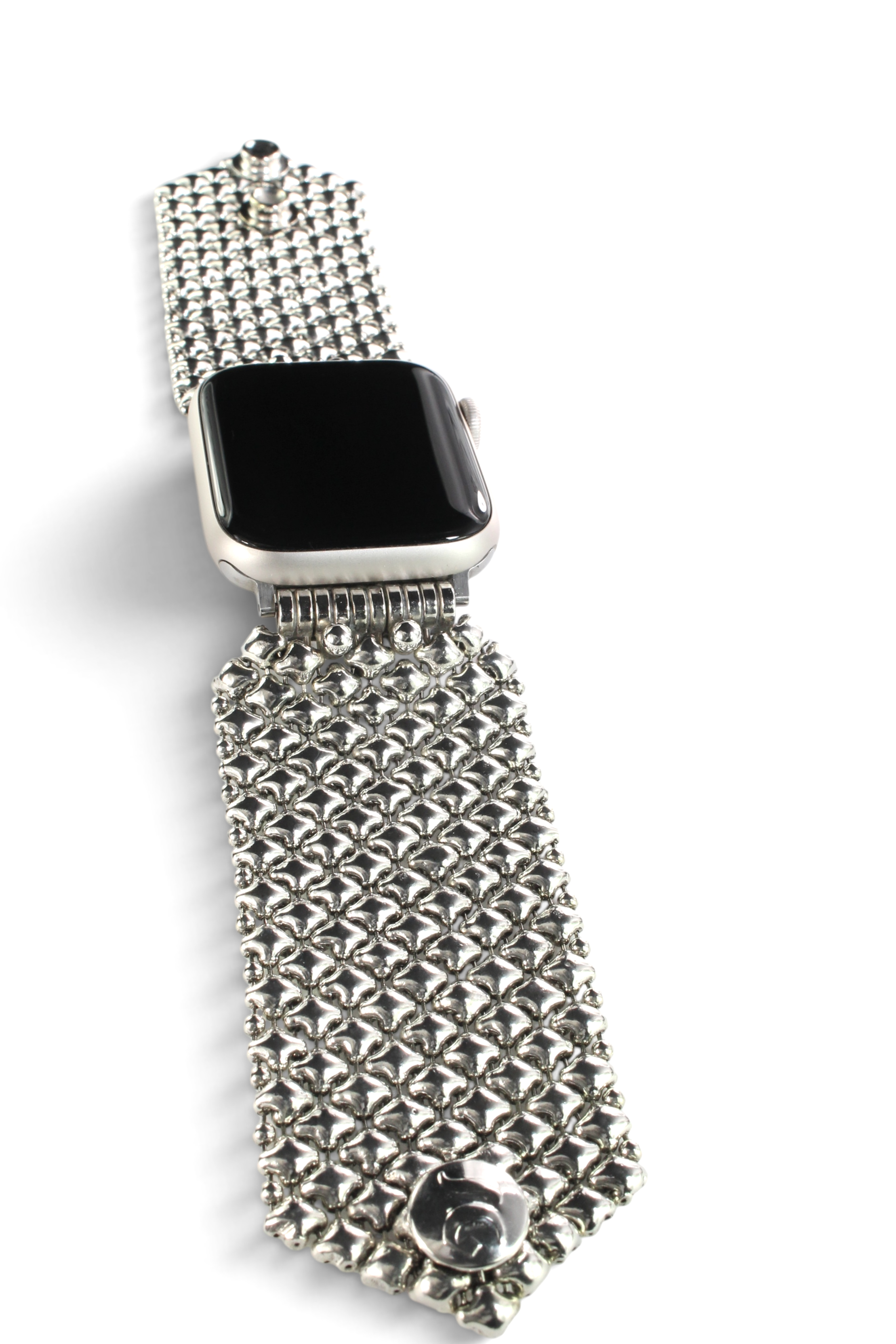 APPLE-WB8-AS Antique SILVER Finish Watch Band Compatible with Apple Watch® by Sergio Gutierrez