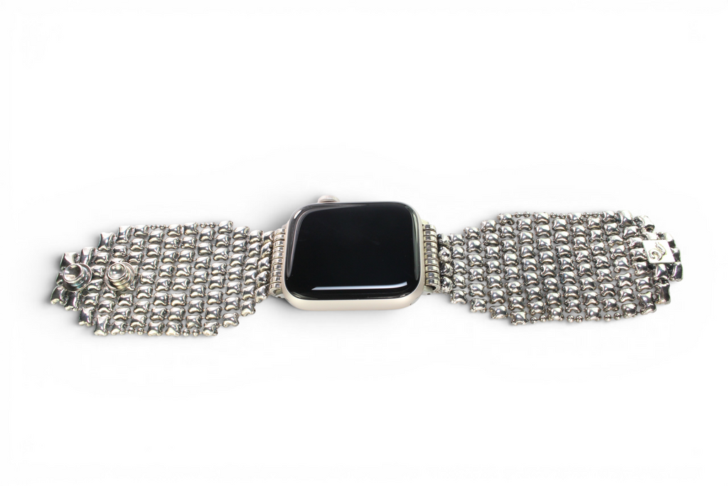 APPLE-WBQ2-AS Antique silver Finish Watch Band Compatible with Apple Watch® by Sergio Gutierrez