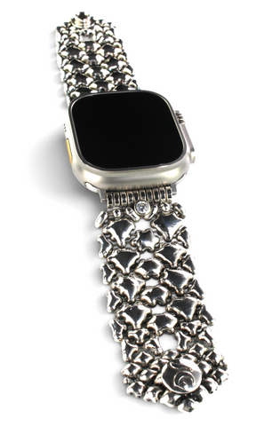 APPLE-WB100-AS Antique silver Finish Watch Band Compatible with Apple Watch® by Sergio Gutierrez