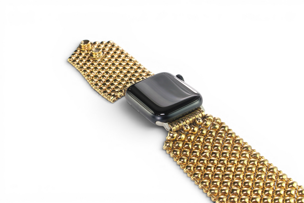 APPLE-WB8-AG Antique Gold Finish Watch Band Compatible with Apple Watch® by Sergio Gutierrez