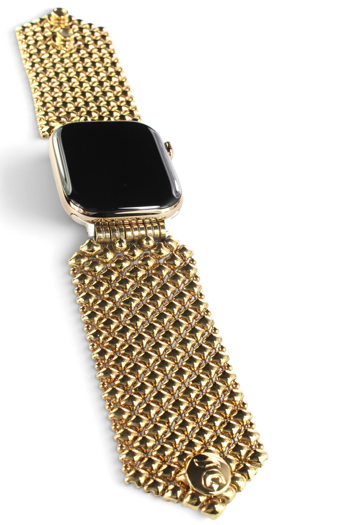 APPLE-WB8-AG Antique Gold Finish Watch Band Compatible with Apple Watch® by Sergio Gutierrez