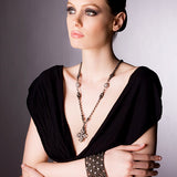 SG Liquid Metal CH4-BLK-AS Black Chrome & Antique Silver Necklace by Sergio Gutierrez