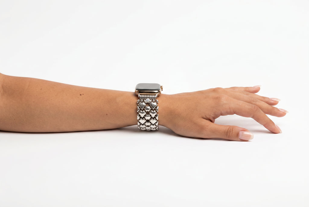 APPLE-WB100-AS Antique silver Finish Watch Band Compatible with Apple Watch® by Sergio Gutierrez