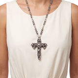 SG Liquid Metal LEN 3710 – Antique silver finish Cross necklace by Sergio Gutierrez