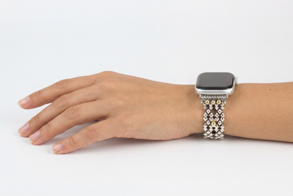 APPLE-WB41-AS Antique SILVER Finish Watch Band Compatible with Apple Watch® by Sergio Gutierrez