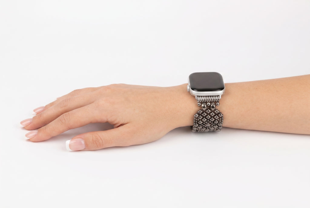 APPLE-2B-BLK (Black Chrome FINISH) SG Liquid Metal Watch Band – Compatible with Apple Watch®
