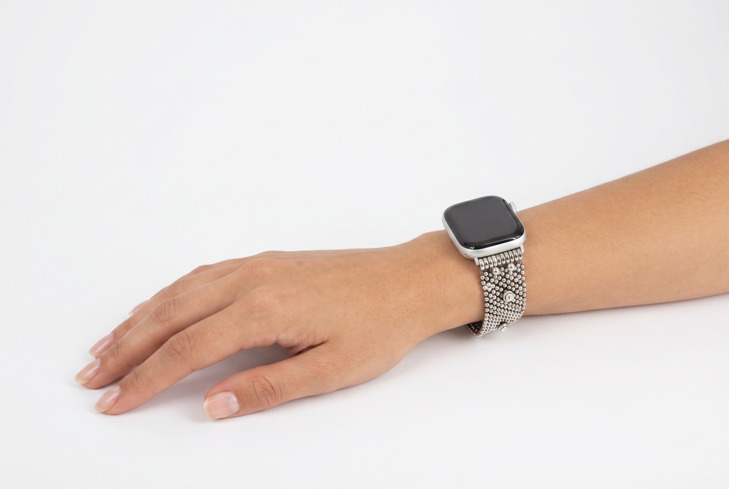 APPLE-WB21-AS Antique silver Finish Watch Band Compatible with Apple Watch® by Sergio Gutierrez