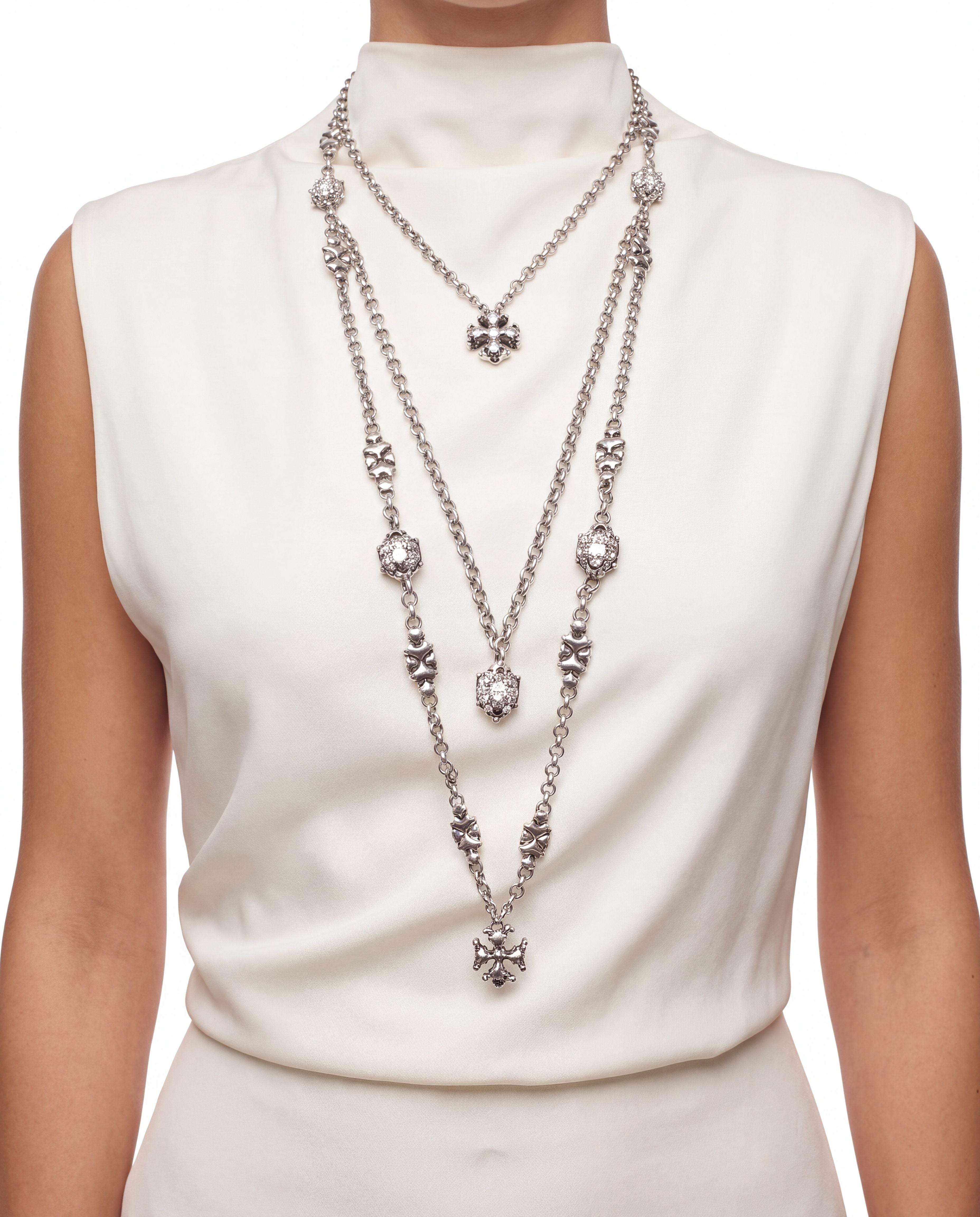 SG Liquid Metal LEN 3950 – AS (antique silver finish) Necklace by Sergio Gutierrez