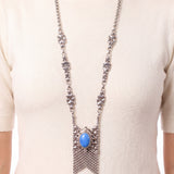 SG Liquid Metal RTN10-AS LAPIS – Antique Silver and Lapis Lazuli Stone Necklace by Sergio Gutierrez