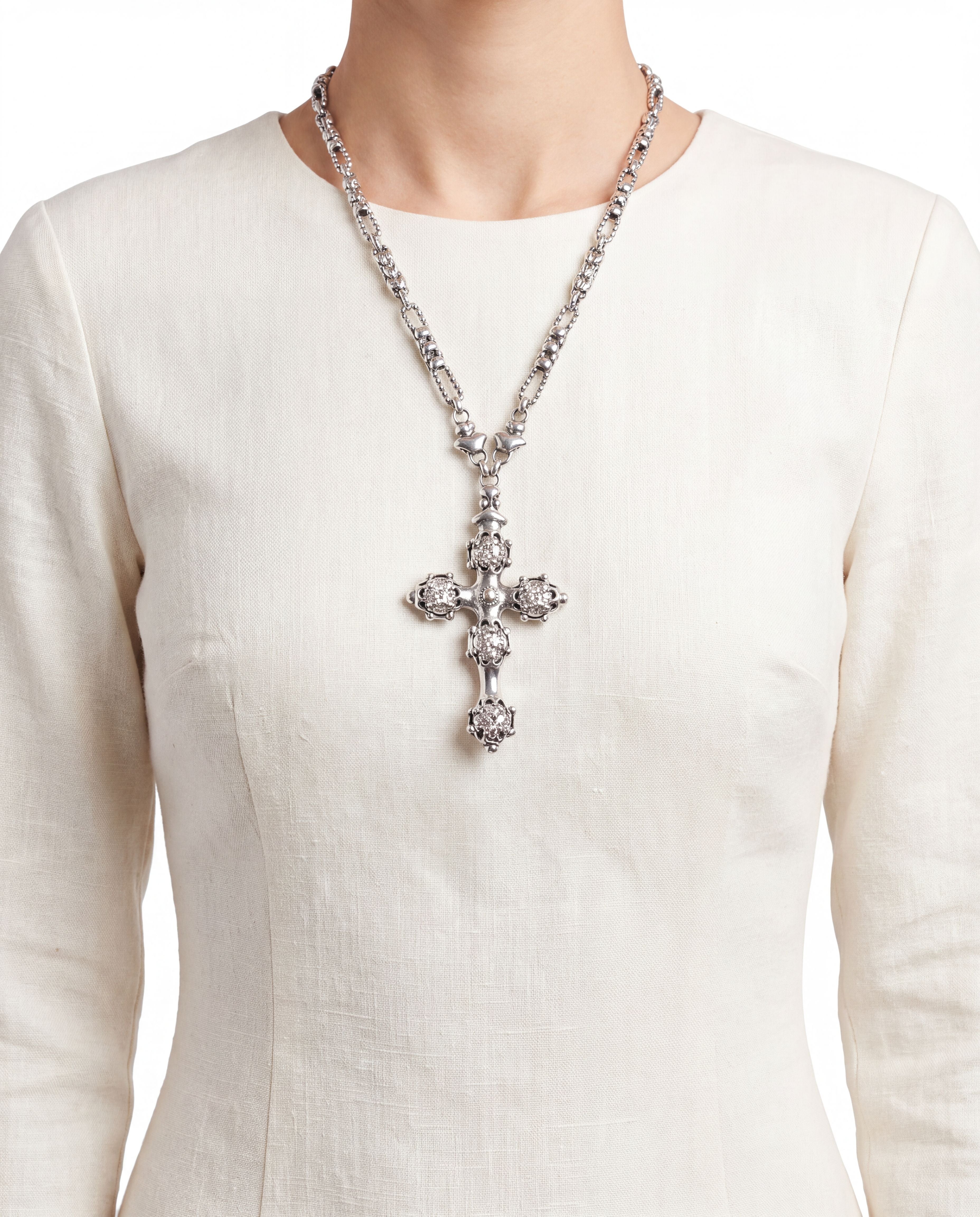 SG Liquid Metal LEN 3755 – AS (antique silver finish) Necklace by Sergio Gutierrez
