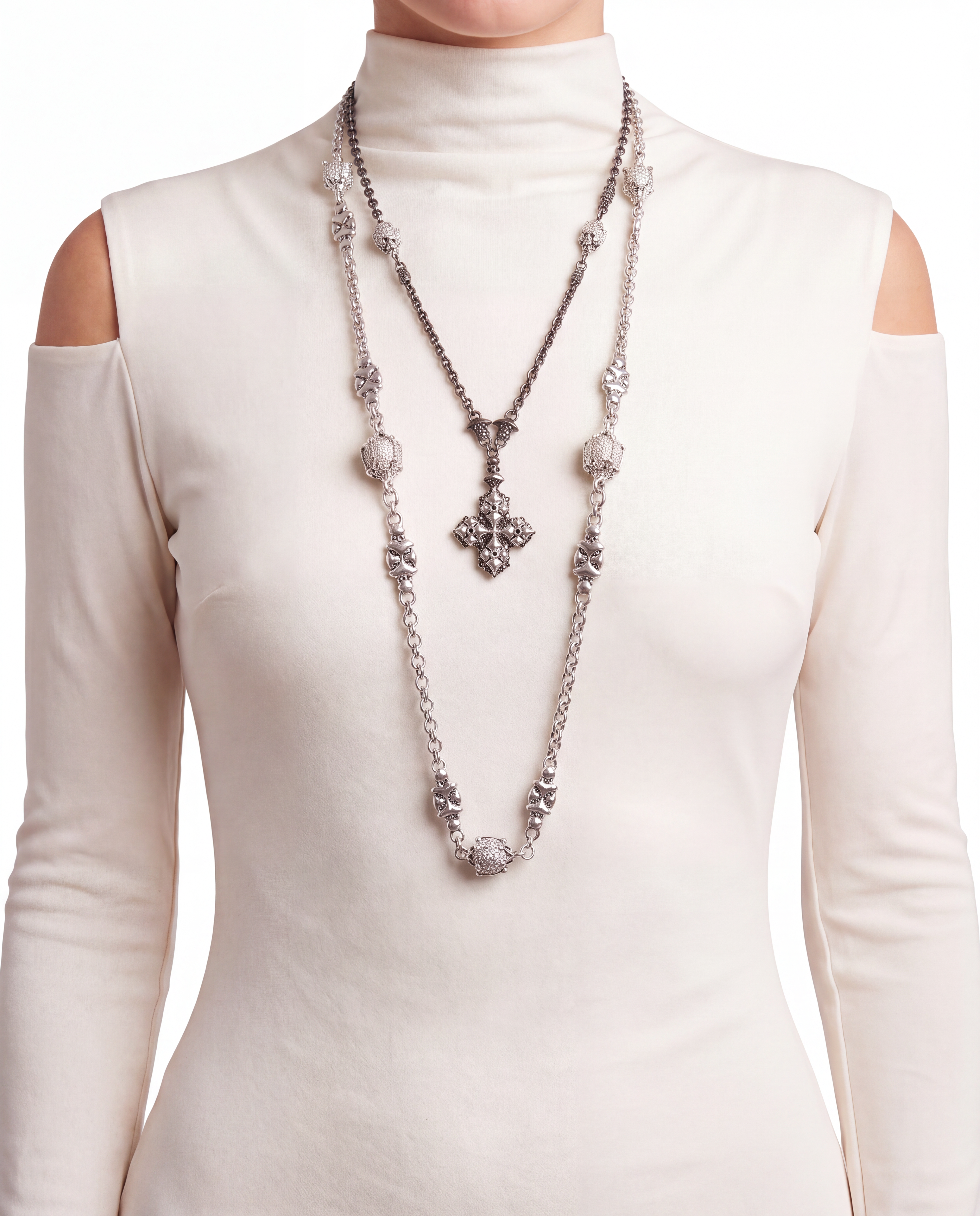 SG Liquid Metal LEN 3945 – AS (antique silver finish) Necklace by Sergio Gutierrez