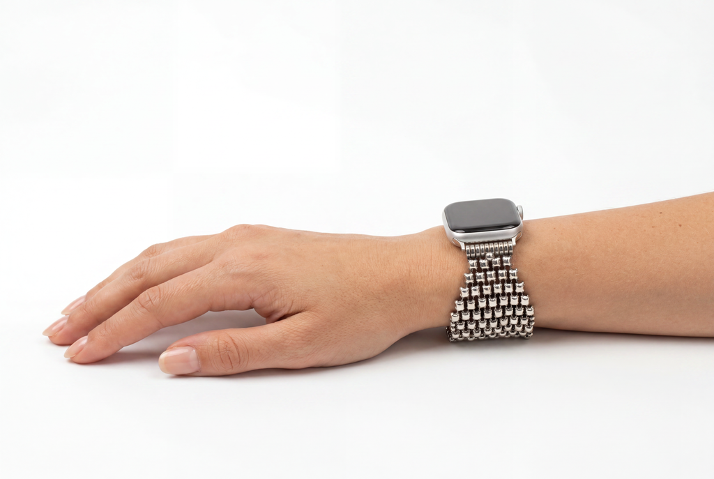 APPLE-WBQ2-AS Antique silver Finish Watch Band Compatible with Apple Watch® by Sergio Gutierrez