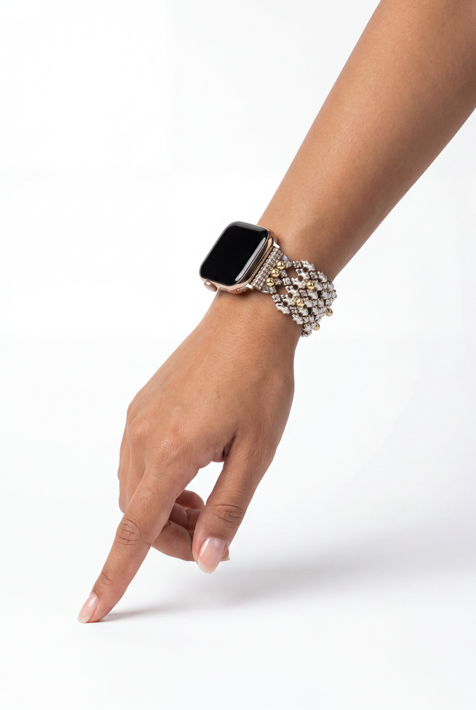 APPLE-WB42-AS Antique SILVER Finish Watch Band Compatible with Apple Watch® by Sergio Gutierrez