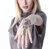 SG Liquid Metal RTB19-AS Antique Silver Bracelet with Swarovski Crystals by Sergio Gutierrez