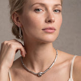 SG Liquid Metal SNNEC2-AS Snake Antique Silver Finish Necklace by Sergio Gutierrez