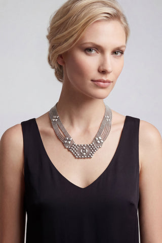 SG Liquid Metal N5-N Chrome Finish Necklace by Sergio Gutierrez