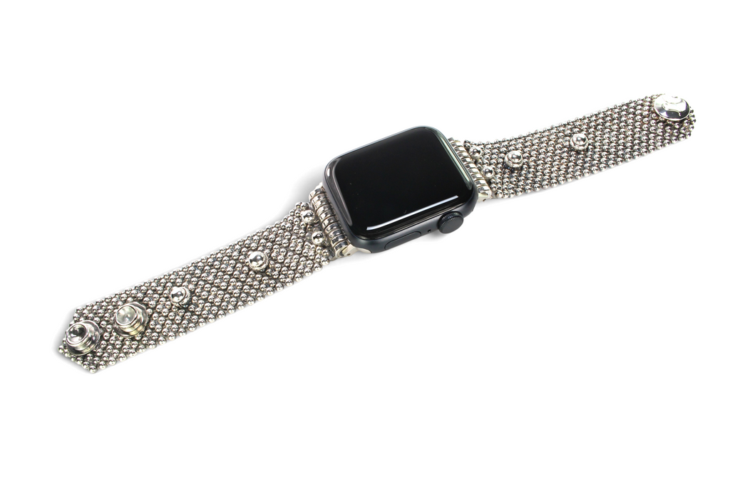 APPLE-WB21-AS Antique silver Finish Watch Band Compatible with Apple Watch® by Sergio Gutierrez