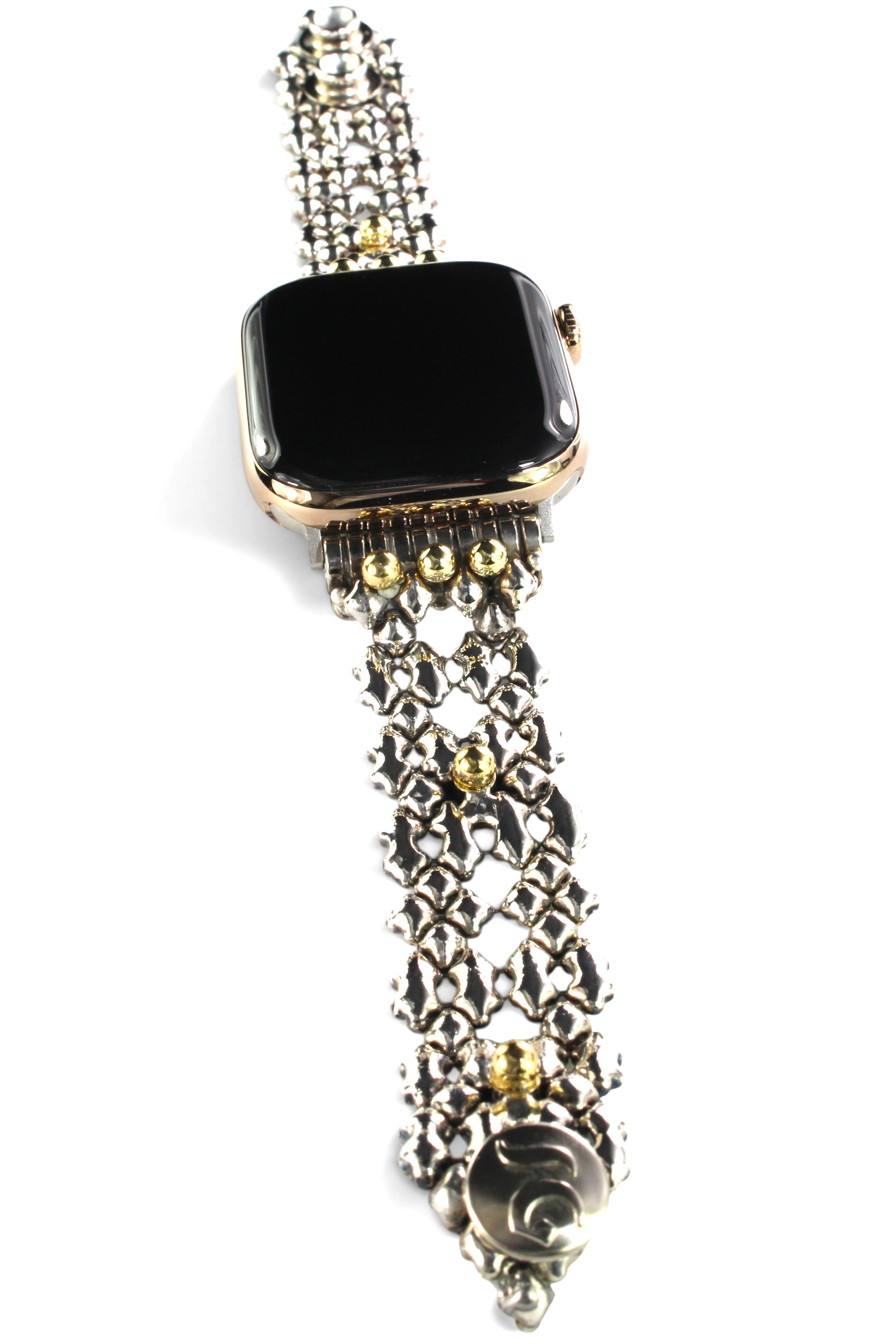 APPLE-WB41-AS Antique SILVER Finish Watch Band Compatible with Apple Watch® by Sergio Gutierrez