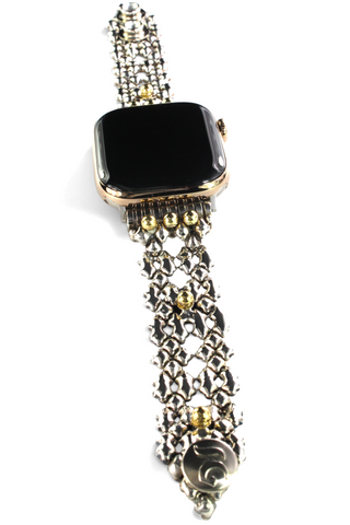 APPLE-WB41-AS Antique SILVER Finish Watch Band Compatible with Apple Watch® by Sergio Gutierrez