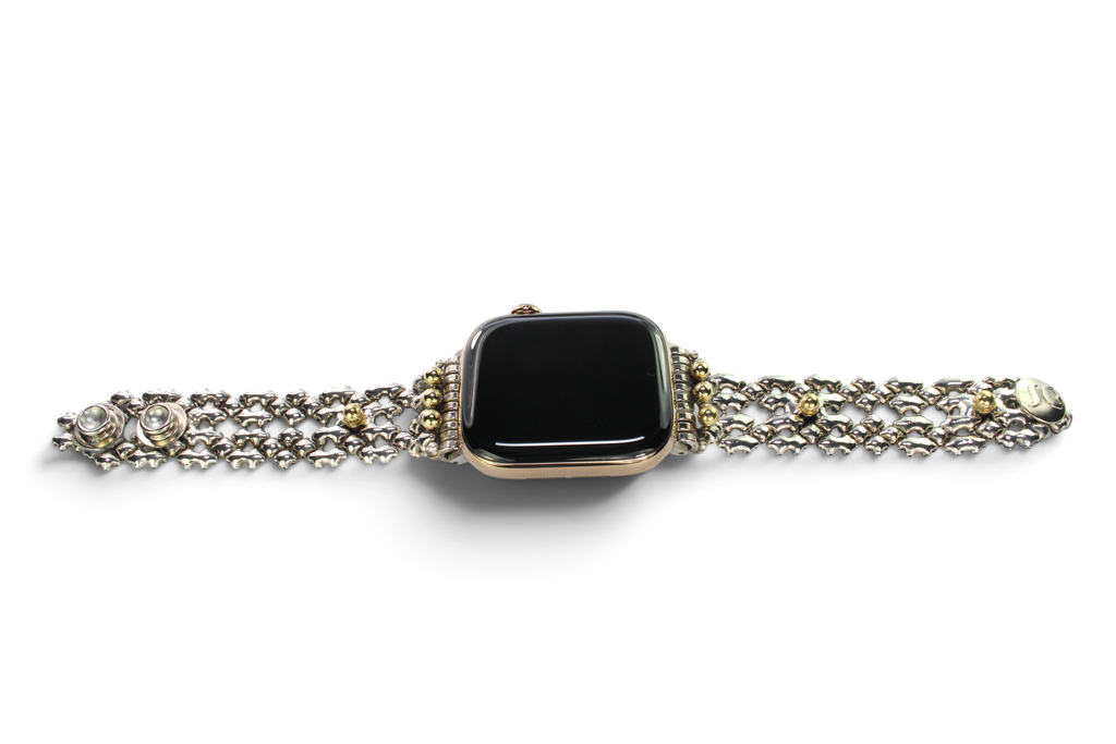 APPLE-WB41-AS Antique SILVER Finish Watch Band Compatible with Apple Watch® by Sergio Gutierrez