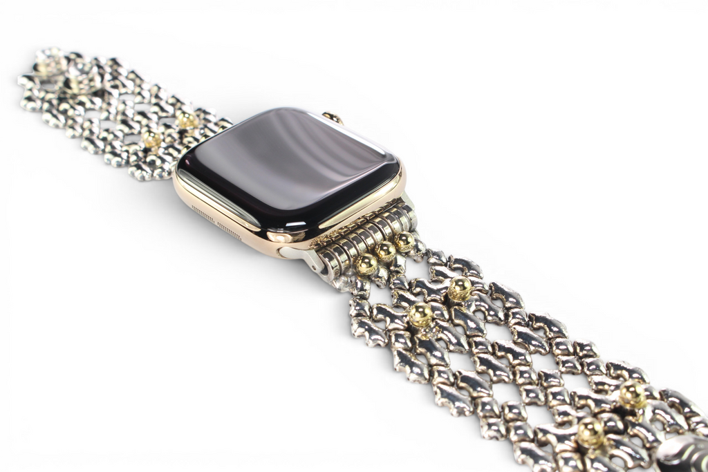 APPLE-WB42-AS Antique SILVER Finish Watch Band Compatible with Apple Watch® by Sergio Gutierrez