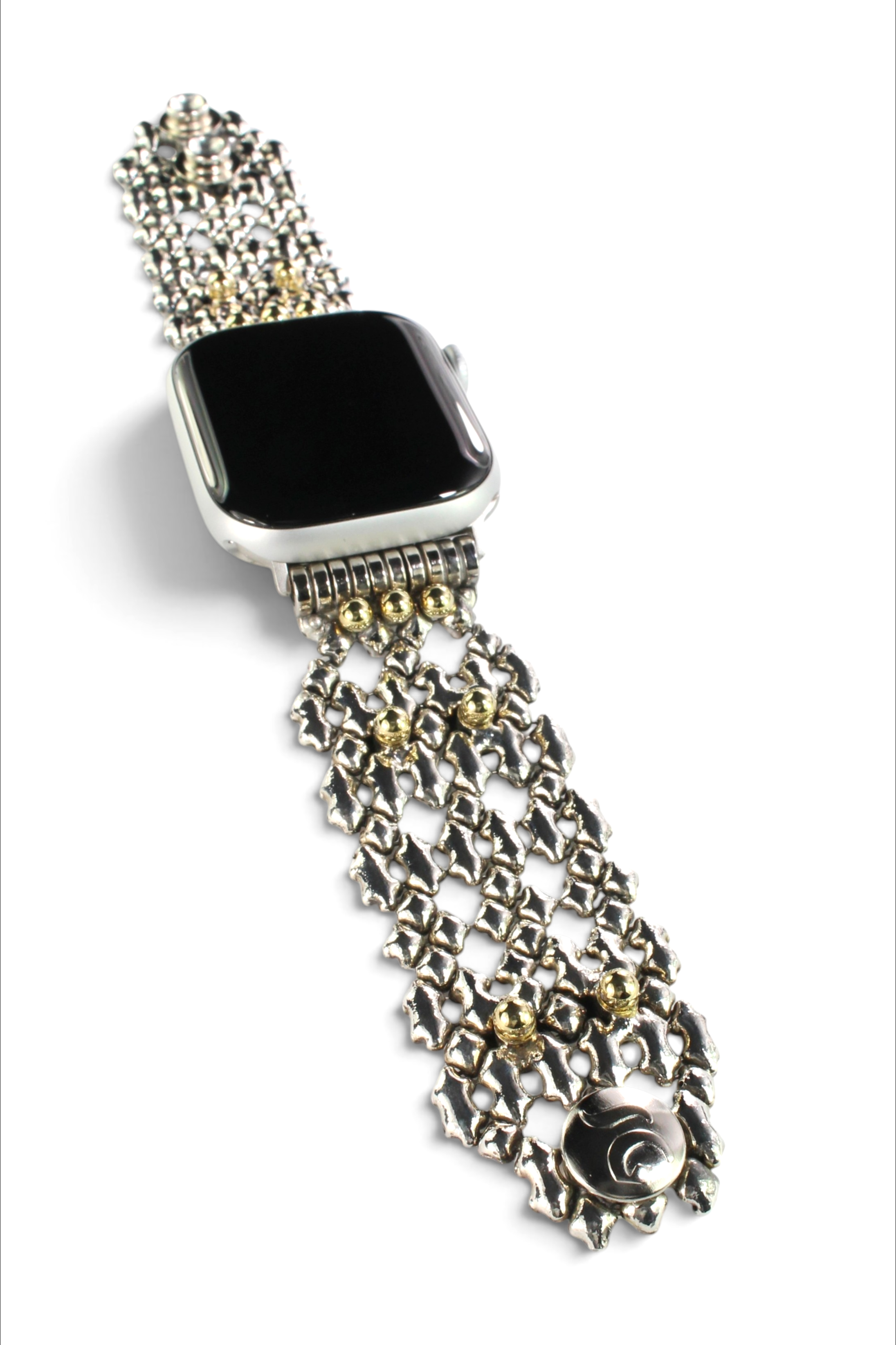 APPLE-WB42-AS Antique SILVER Finish Watch Band Compatible with Apple Watch® by Sergio Gutierrez