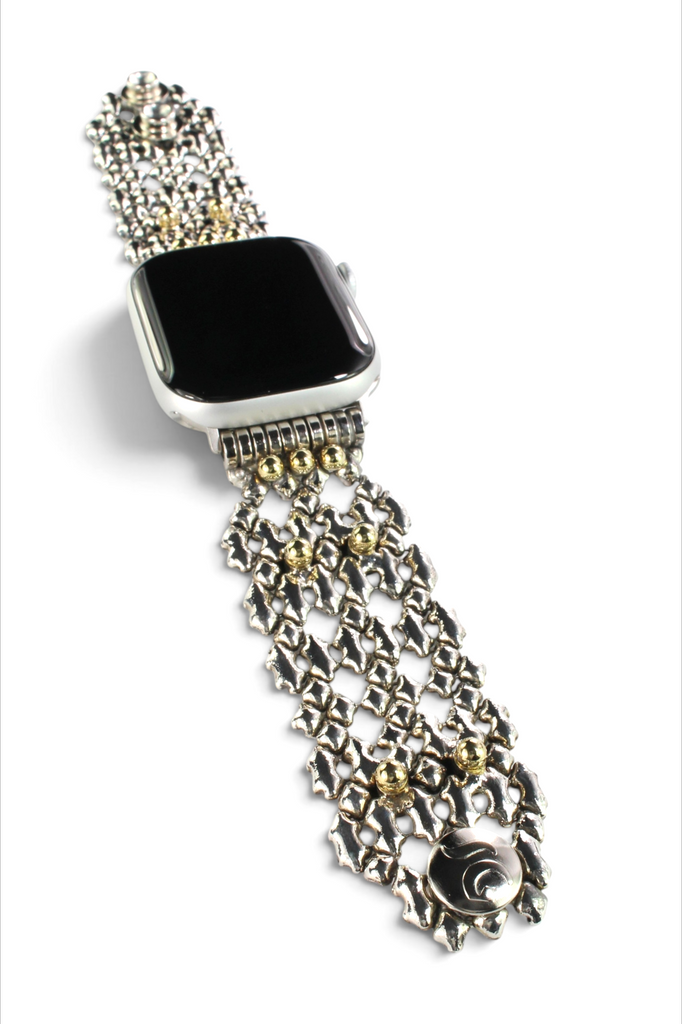 APPLE-WB42-AS Antique SILVER Finish Watch Band Compatible with Apple Watch® by Sergio Gutierrez