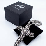 SG Liquid Metal LEN 3417 – Antique silver finish - Cross necklace by Sergio Gutierrez