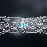 SG Liquid Metal PRB1-AS TUQ – Antique Silver Finish and Turquoise Bracelet by Sergio Gutierrez