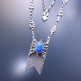 SG Liquid Metal RTN10-AS LAPIS – Antique Silver and Lapis Lazuli Stone Necklace by Sergio Gutierrez