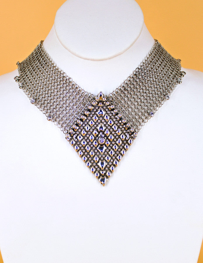 SG Liquid Metal Chainmail CMNeck2 Z – AS (antique silver finish) Necklace by Sergio Gutierrez