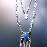 SG Liquid Metal RTN10-AS LAPIS – Antique Silver and Lapis Lazuli Stone Necklace by Sergio Gutierrez
