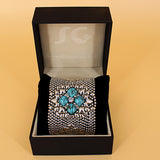 SG Liquid Metal PRB1-AS TUQ – Antique Silver Finish and Turquoise Bracelet by Sergio Gutierrez