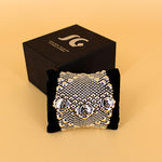 SG Liquid Metal PRB1-AS TUQ – Antique Silver Finish and Turquoise Bracelet by Sergio Gutierrez