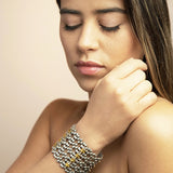 SG Liquid Metal TB43 – Antique Silver and Gold Finish – Bracelet by Sergio Gutierrez