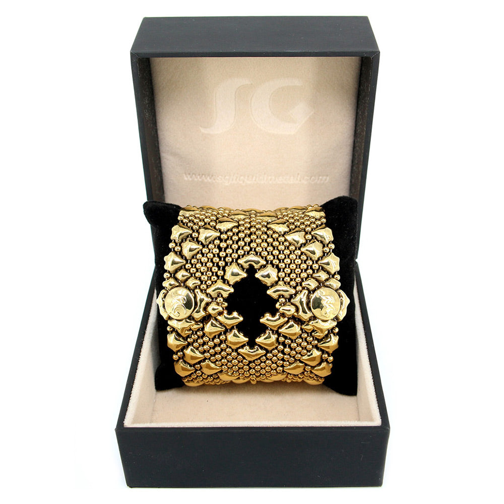 SG Liquid Metal B105-AG Antique Gold 24K Bracelet by Sergio Gutierrez