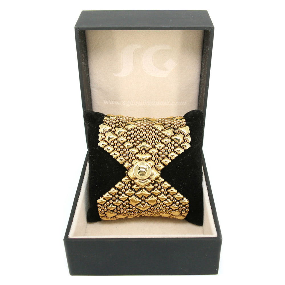 SG Liquid Metal B108-AG Antique Gold 24K Bracelet by Sergio Gutierrez