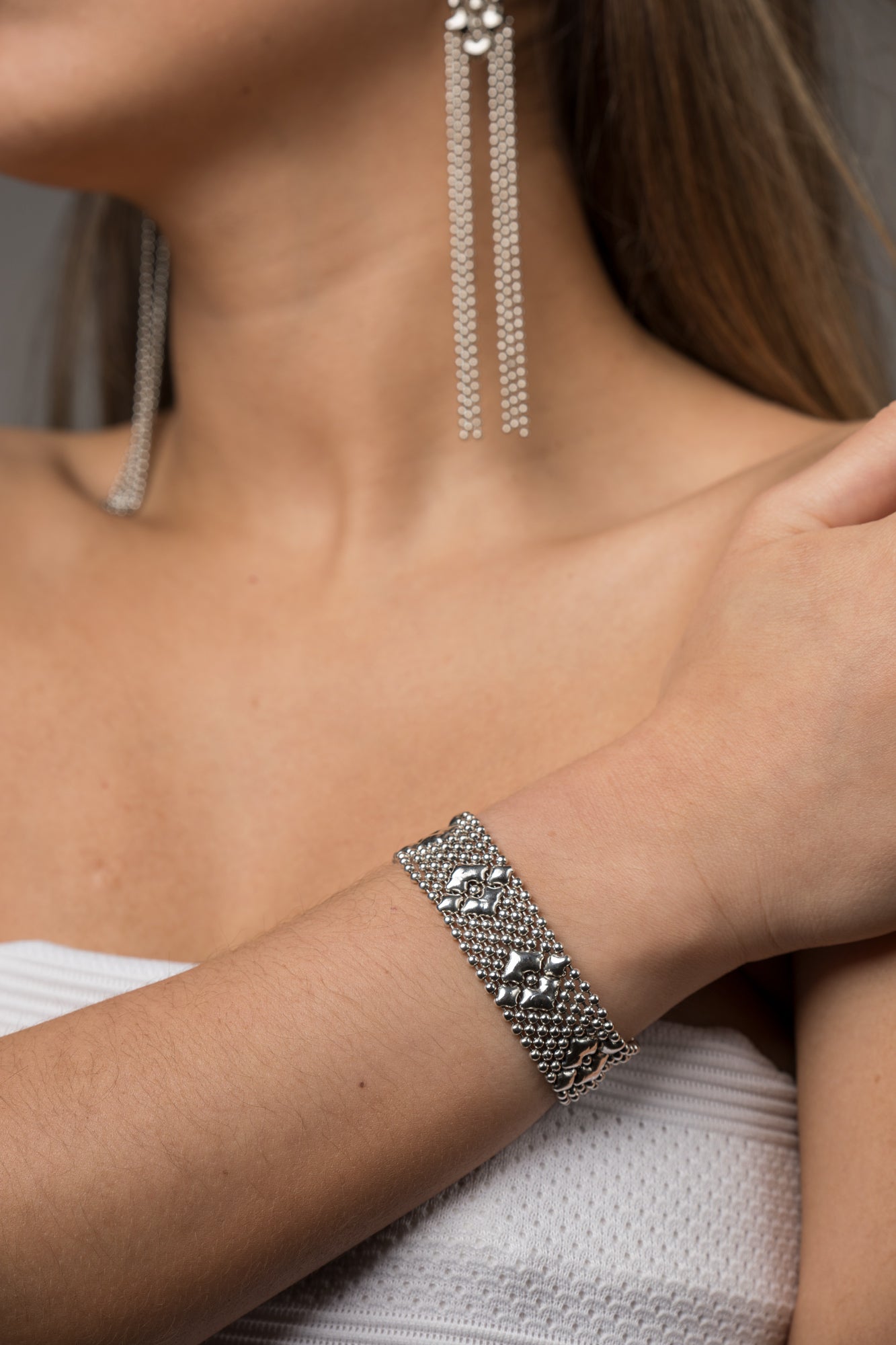 SG Liquid Metal B3-AS Antique Silver Bracelet by Sergio Gutierrez