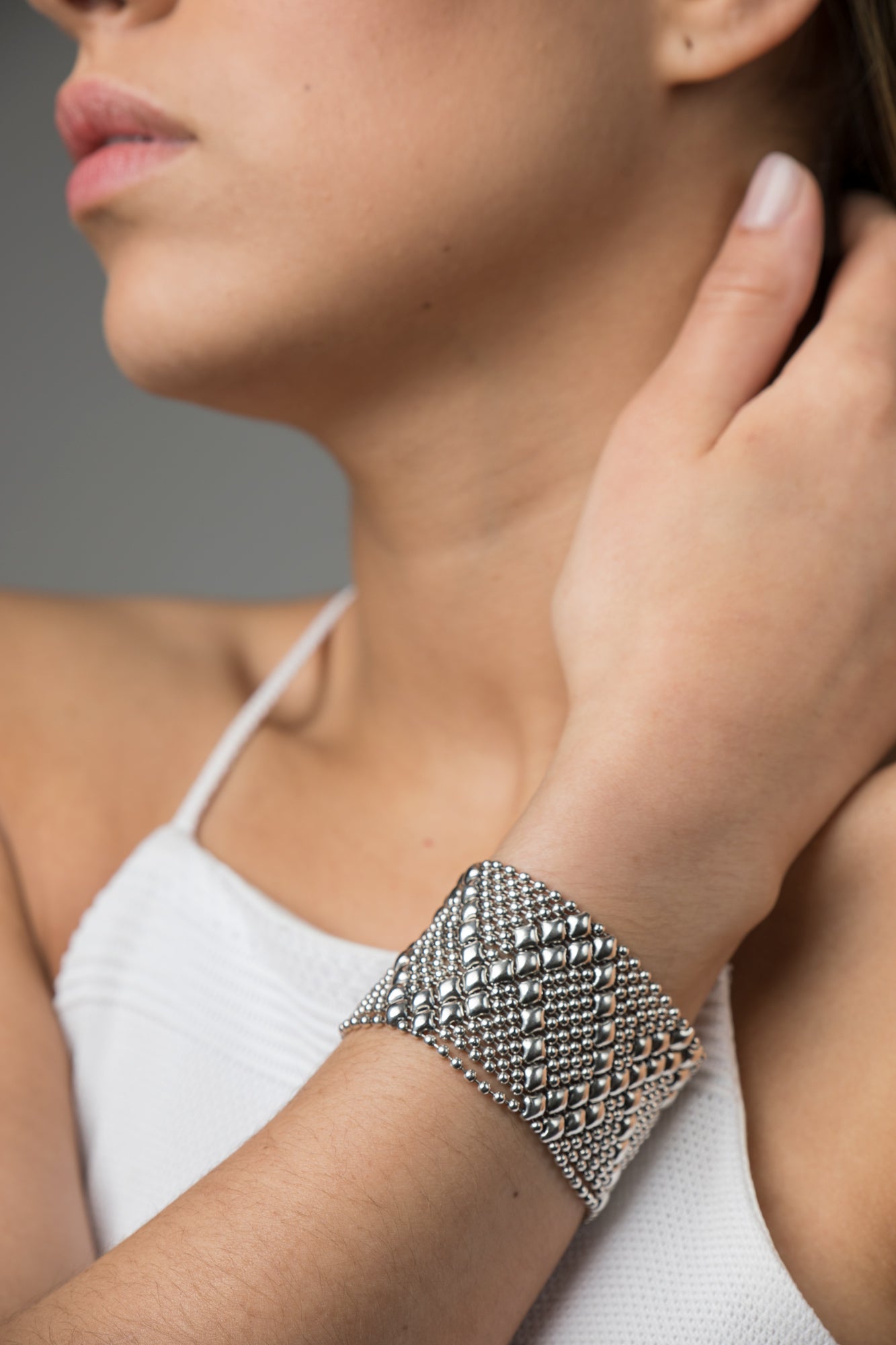 SG Liquid Metal Bracelet by Sergio Gutierrez B46-N Chrome Finish Bracelet