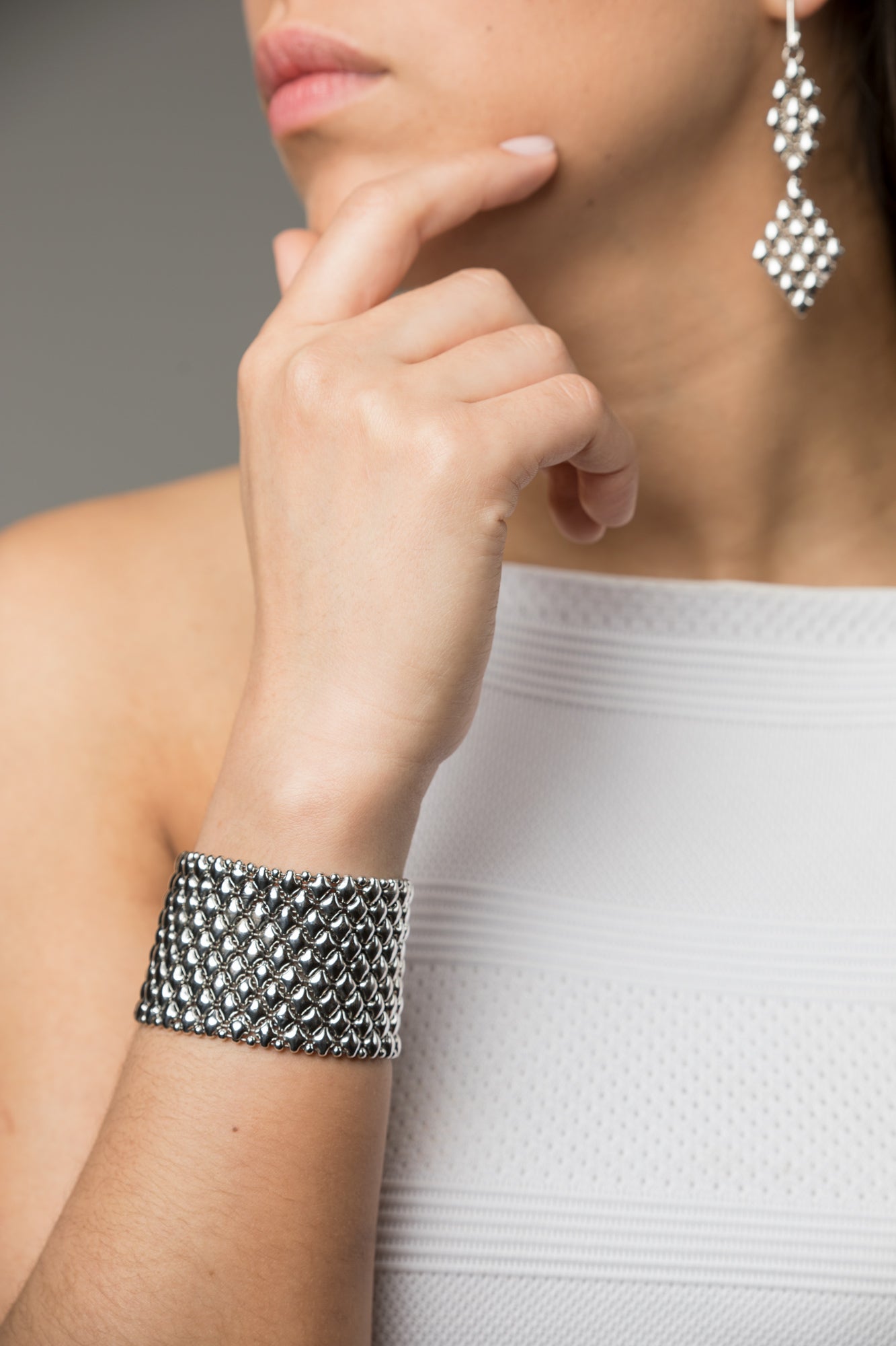 SG Liquid Metal Bracelet by Sergio Gutierrez B8-N Chrome Finish Bracelet