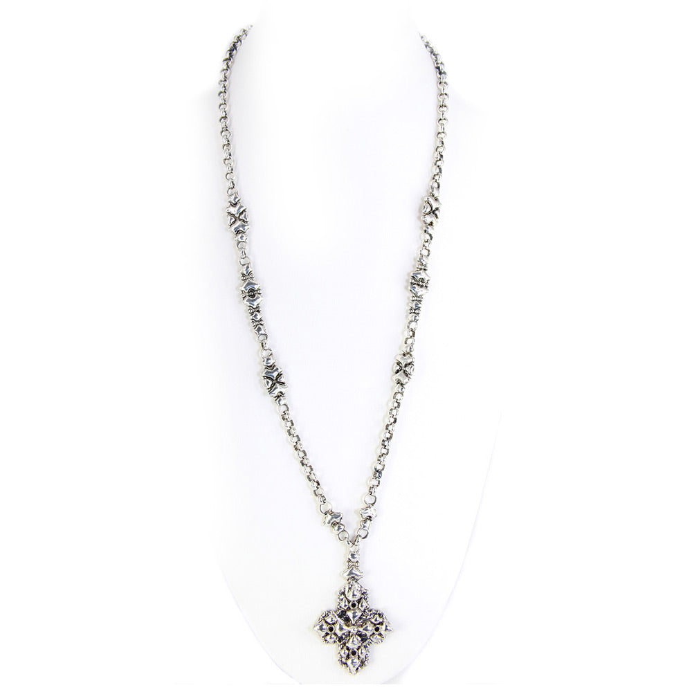 SG Liquid Metal Jewelry by Sergio Gutierrez CH3-AS Antique Silver Necklace