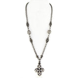SG Liquid Metal Jewelry by Sergio Gutierrez CH4-BLK-AS Black Chrome & Antique Silver Necklace