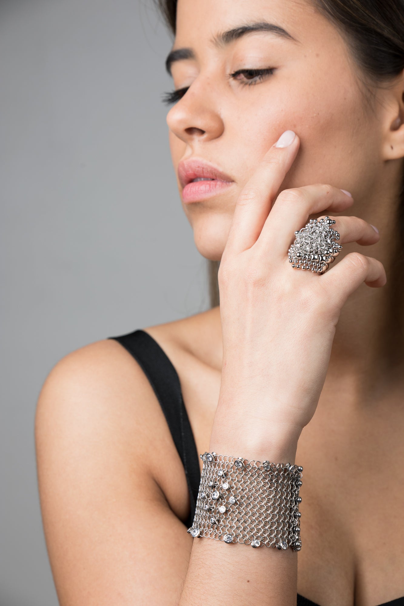 SG Liquid Metal Jewelry by Sergio Gutierrez Chainmail CMB3 Z - AS (antique silver finish) Bracelet