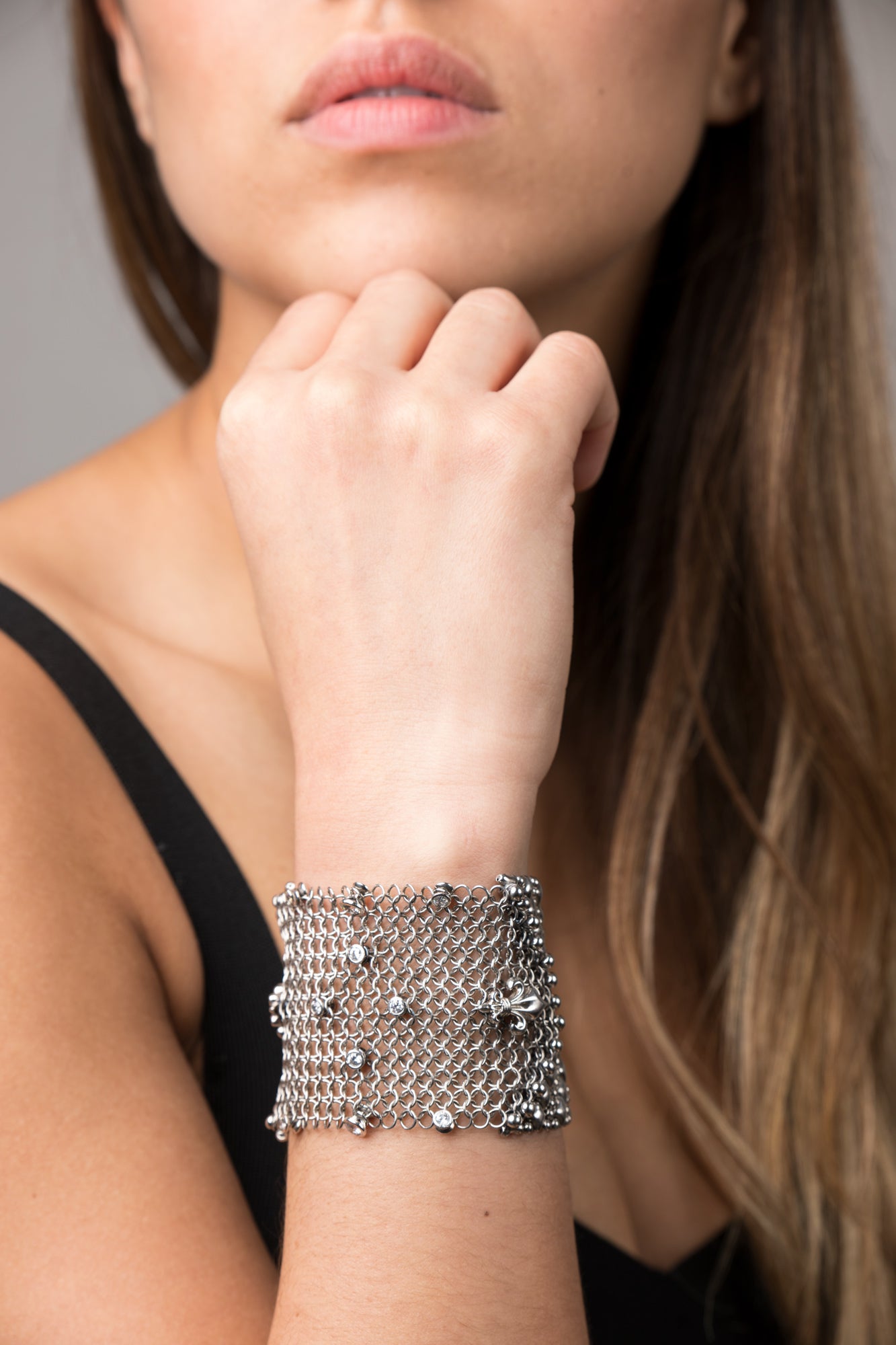 SG Liquid Metal Chainmail by Sergio Gutierrez CMB4 Z - AS (antique silver finish) Bracelet