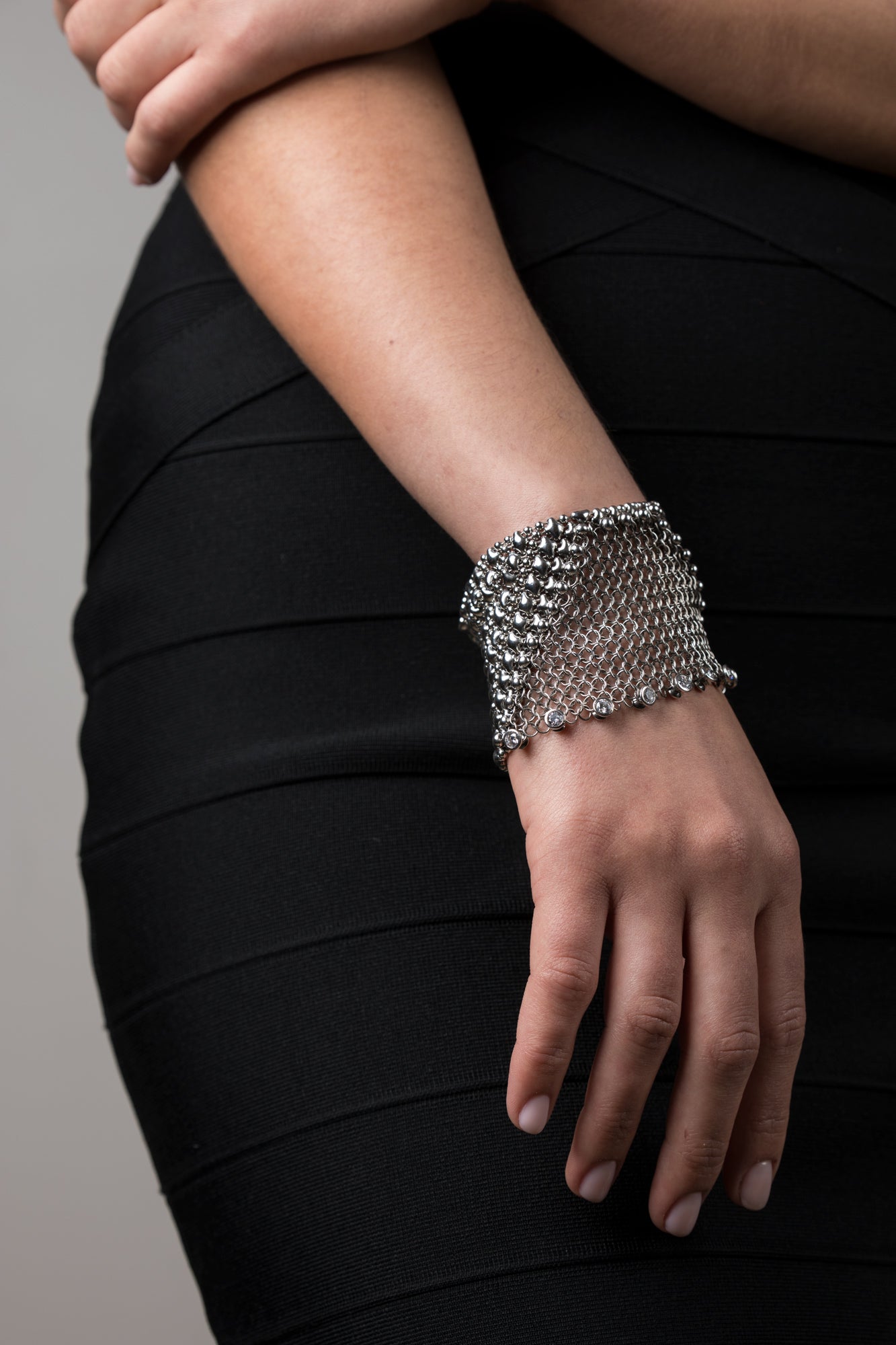 SG Liquid Metal Chainmail CMB6 Z - AS (antique silver finish) Bracelet by Sergio Gutierrez